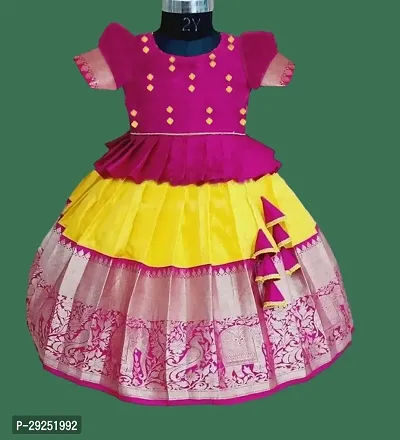 Traditional Ready to Wear Jacquard Kids Lehenga Choli Set for Girls-thumb0