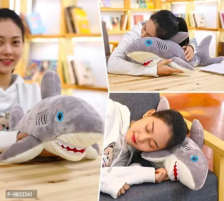 F C Fancy Creation Shark Soft Toy Stuffed Plush Toy for Kids - (42 cm)Gray-thumb3