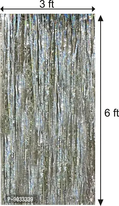 F C Fancy Creation Foil Fringe Curtain for Birthday, Anniversary,Baby Shower,Any Type of Decoration Backdrop Curtain, Metallic Finishing Foil Curtain-thumb2