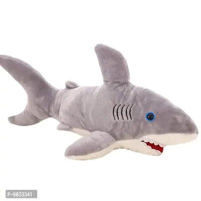 F C Fancy Creation Shark Soft Toy Stuffed Plush Toy for Kids - (42 cm)Gray-thumb0