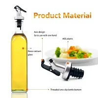 AWS Crystal Clear Square Shaped Glass Oil Dispenser Bottle, BPA free, Vinegar dispenser 500 ML-thumb1