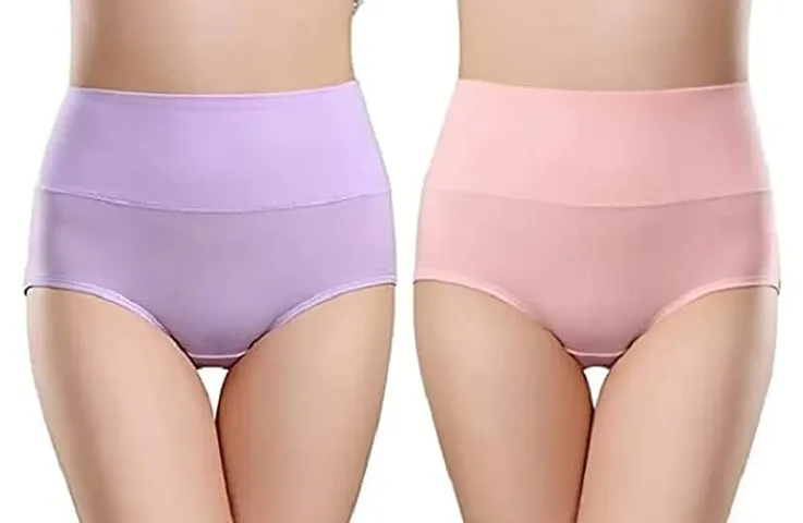 Awsome Cotton Spandex Solid Full Coverage Hipster Panty Set, (Pack Of 2)/Tummy Tucker