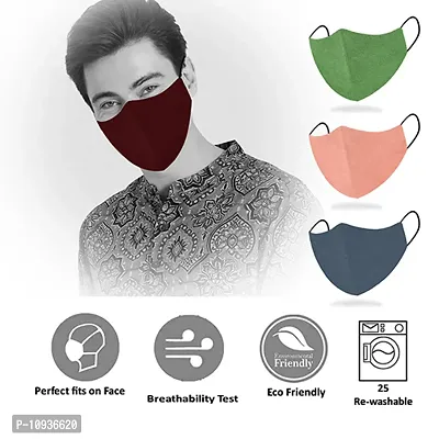 Stylish Fancy Cotton Breathable Fabric Anti-Bacterial Reusable Mask Pack Of 12-thumb5