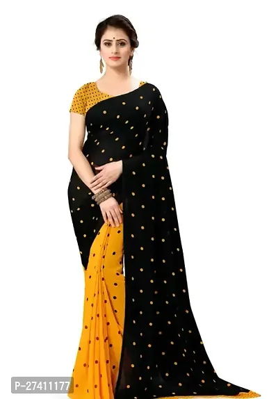 Elegant Multicoloured Georgette Printed Saree with Blouse piece-thumb0