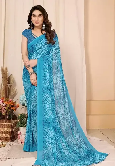 Elegant Georgette Saree with Blouse piece