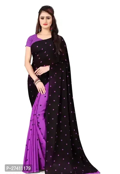 Elegant Multicoloured Georgette Printed Saree with Blouse piece