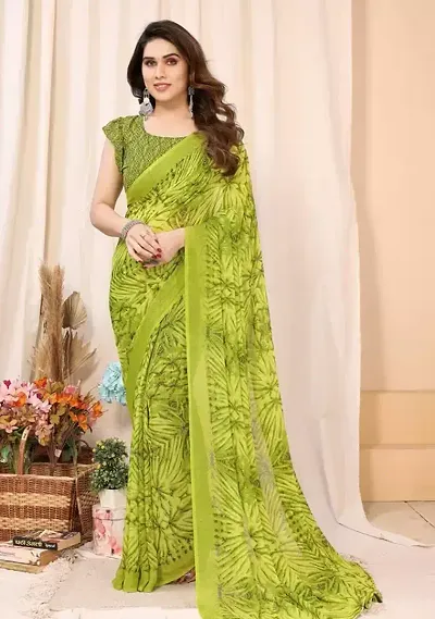 Elegant Georgette Saree with Blouse piece