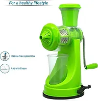 Portable Handle Juicer For Fruits Machine, Pomegranate fruit Juicer Machine For All Fruits Steel And Vacuum Locking System, Shake Healthy And Fresh Water Melon, (Plastic,Steel handle,steel jali)-thumb1