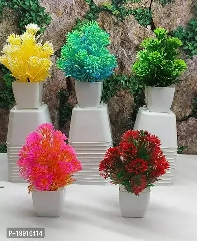 Home Decor Artificial Flowers/Plant for Decorations with Plastic Pot