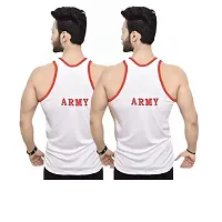 Peterman Regular Wear Cotton Slim Fit Vest Indian Army Vest Pack of 2 for Boy's  Men's (XL, White White)-thumb1