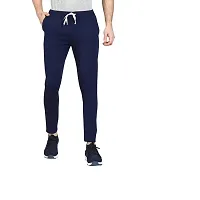 Pack of 2 Man Solid Self Design Regular Fit Track Pants (S, Blue/Black)-thumb3