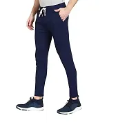 Pack of 2 Man Solid Self Design Regular Fit Track Pants (S, Blue/Black)-thumb2