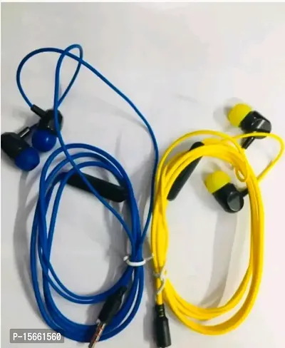 Earphone Pack Of 2 Piece Blue 1 Yellow 1