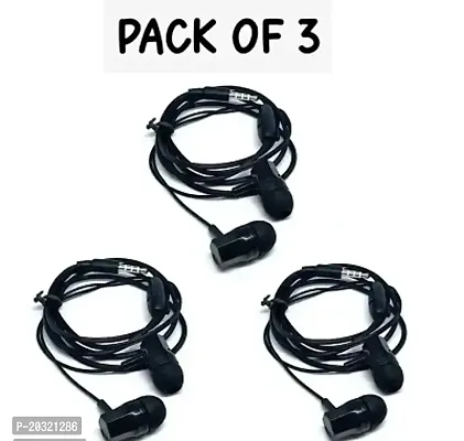 Earphone pack of 3pc black combo-thumb0