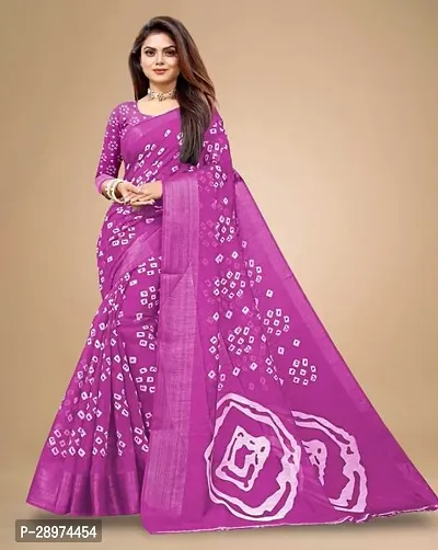 Stylish Crepe Pink Printed Saree With Blouse Piece For Women-thumb0