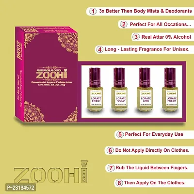 Zoohi Perfume Attar 4 Variant Smell Combo Pack For Men And Women Roll On Natural Non Premium Long Lasting Fragrance Each 3 ml-thumb3