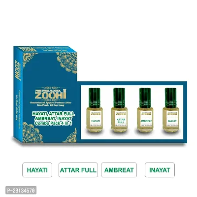 Zoohi Perfume Attar 4 Variant Smell Combo Pack For Men And Women Roll On Natural Non Premium Long Lasting Fragrance Each 3 ml-thumb2