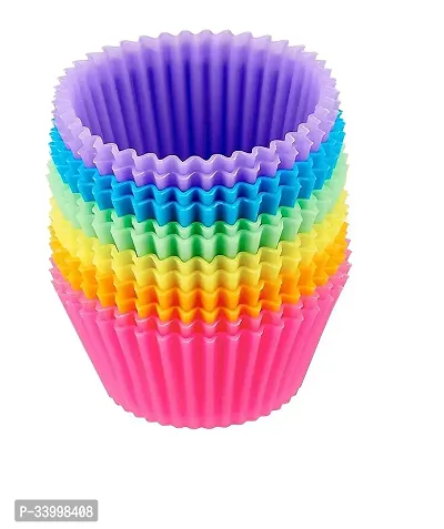 Silicone Baking Cup Set 12Pieces Multicolor for Cupcake Holder Muffin Cups 6 Rainbow Cupcake Pan Muffin Cup-thumb0