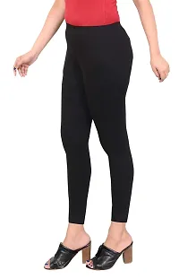 Bodycave Black Color Ruby Cut Cotton Legging Pent Ultra Soft Cotton Churidar Solid Regular Legging with Nada Dori for Womens, Girls-thumb1