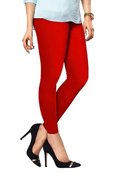 Lux Lyra Women's Skinny Fit Leggings (LYRA_AL_12_1PC_Red_Free Size_Red_Free Size)