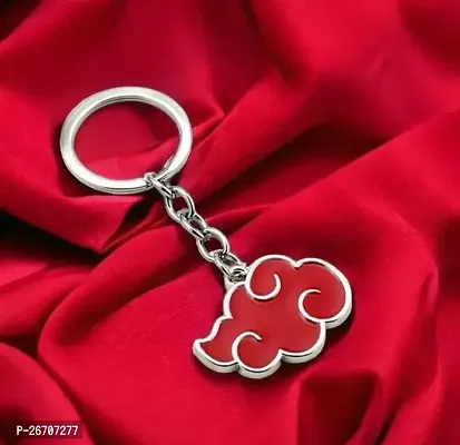 Stylish Anime Naruto Keychain Akatsuki Red Cloud Metal Keychain Key Chain For Car Bikes Key Ring-thumb0