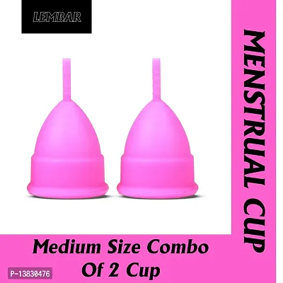 Reusable Menstrual Cup  Medium 2 Pack Size With Pouch Ultra Soft, Odour  And Rash Free, No Leakage, Protection For Upto 10 to 12 Hours