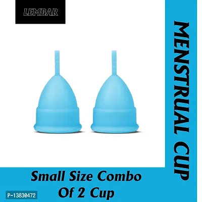 Reusable Menstrual Cup  Small 2 Pack Size With Pouch Ultra Soft, Odour  And Rash Zsde, No Leakage, Protection For Upto 10 to 12 Hours-thumb0