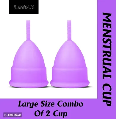 Reusable Menstrual Cup  Large 2 Pack Size With Pouch Ultra Soft, Odour  And Rash Free, No Leakage, Protection For Upto 10 to 12 Hours-thumb0