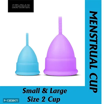 Reusable Menstrual Cup  Small Andlarge Size With Pouch Ultra Soft, Odour  And Rash Zsde, No Leakage, Protection For Upto 10 to 12 Hours-thumb0