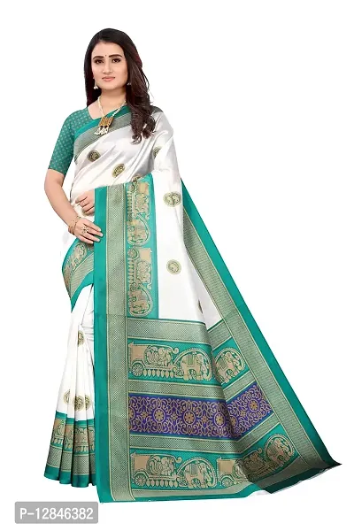 Woven Mysore Silk Saree in Light Beige : SNGA4486