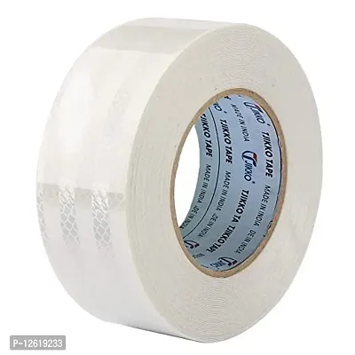 High Intensity Retro Reflective Bright Conspicuity Tape for Vehicles Trucks Bikes Tempo Cars (1 Meter x 2 Inch, White)