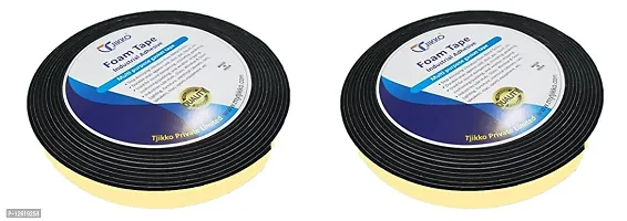 Double Side Adhesive Gasket Tape 24 mm width 2 mm thick 10 Meter length (2 Tape Rolls, Black)( Pack of 2 )