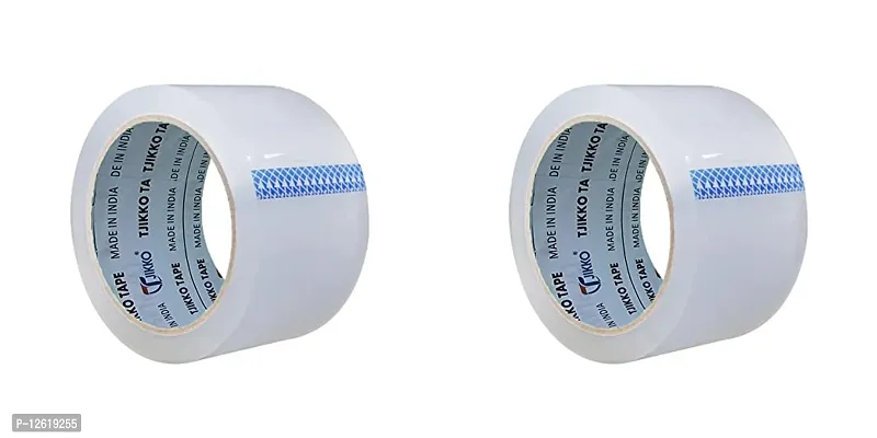 Cello Tape/BOPP Tape/Packing Tape Premium Grade 72 mm width 65 meter length Clear (Transparent, 2 Tape Roll)( Pack of 2 )