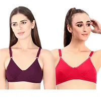 Fynfo Prithvi Beauty Soft and Comfortable with Adjustable Straps Everyday Cotton Bra for Women Pack of 2 (90 cm)-thumb4