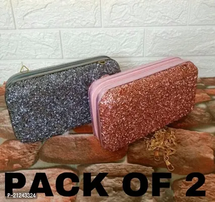 Classic Sequined Clutches for Women pack of 2-thumb0