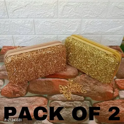 Classic Sequined Clutches for Women pack of 2-thumb0
