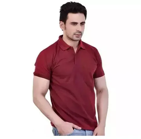 Regular Fit Half Sleeves Neck Collar Polo T-Shirt For Men