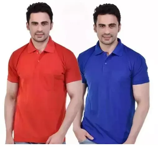 Men Regular Fit Neck Collar Polo Combo T-Shirt With Pocket