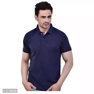 Mens Polo T-Shirt Regular Fit Half Sleeves with Pocket and Bottom Neck Collar