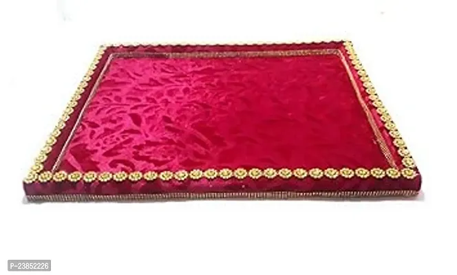 Smart Creations Wood Saree Decorative Or Packing Tray  Rectangular (Pink)