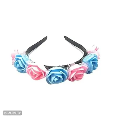 Plastic Floral Hairband for Women (Multicolour)