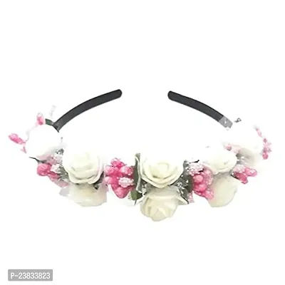 Multicolour Plastic Floral Crown Tiara Hairband for Girls and Women