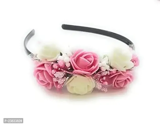 Multicolour Plastic Floral Tiara Hairband for Women