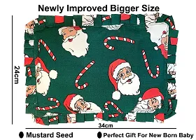 MOM CARES Infant/Newborn Baby's Santa Claus Print Round Head Shaping Neck Support Mustard Seeds Pillow (0-6 Months, Green, L-34 cm, B- 24 cm, H-1 cm)-thumb2