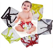 MOM CARES Muslin Cloth Nappies For Newborn Baby ,Reusable Diapers, Cotton Langots,U Shaped Double Layer Nappy For boy and girl (Pack of 5) (0-6 Months) Multicolor-thumb1