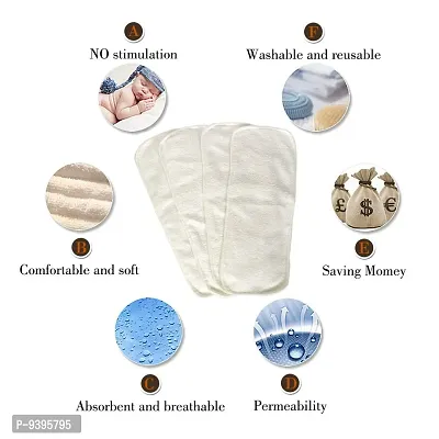 Mom cares inserts for cloth nappies,reusable diapers,cotton langot.Nappy liners are wetfree,reusable,washable.Ideal for newborn,baby,infant, toddlers ( 0-24 months).(pack of 4)-thumb4