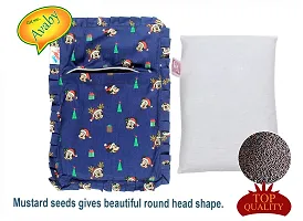 Avaby Mustard Seeds Pillow for Newborn Baby Round Head Shaping Prevents Flat Head Syndrome for 0-12Months in Green Color-thumb3