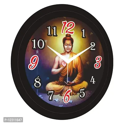 Iya Creations Designer Analogue Round Plastic Wall Clock with Glass for Home/Living Room/Bedroom/Kitchen/Office ( 28 x 28 x 3 cm) (WC 1003 Buddha)-thumb2