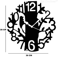 Iya Creations Analog Wall Clock for Home (30 cm x 30 cm x 2.8 cm) (Full Black)-thumb1