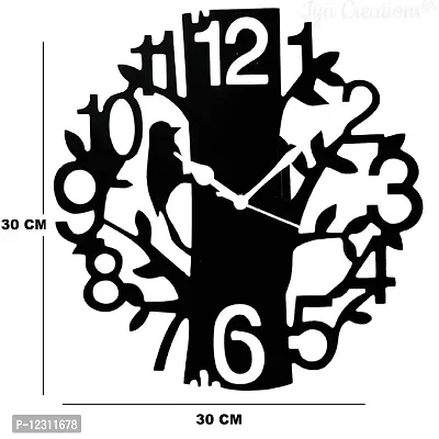 Iya Creations Analog Wall Clock for Home (30 cm x 30 cm x 2.8 cm) (Full Black)-thumb2